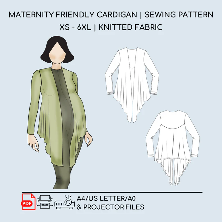 Versatile Maternity Wrap Cardigan Pattern | Pregnancy Outerwear Designs