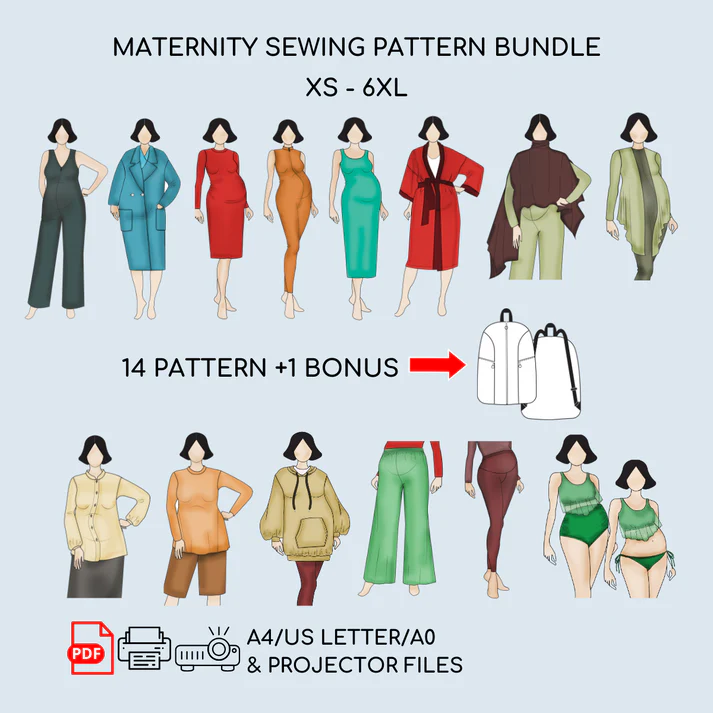 Ultimate Maternity Sewing Patterns Bundle | 14+1 Customizable Designs