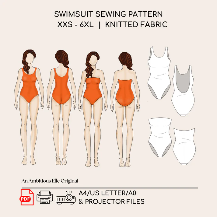 One Piece Women Swimsuit | Sewing Pattern