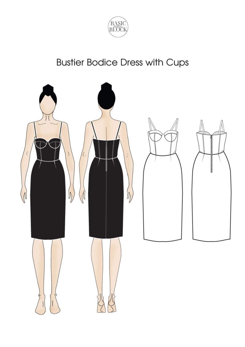 5 Corset Bodice Sewing Patterns Blocks | Woven | BUNDLE | XS-3XL - Basic Pattern Block