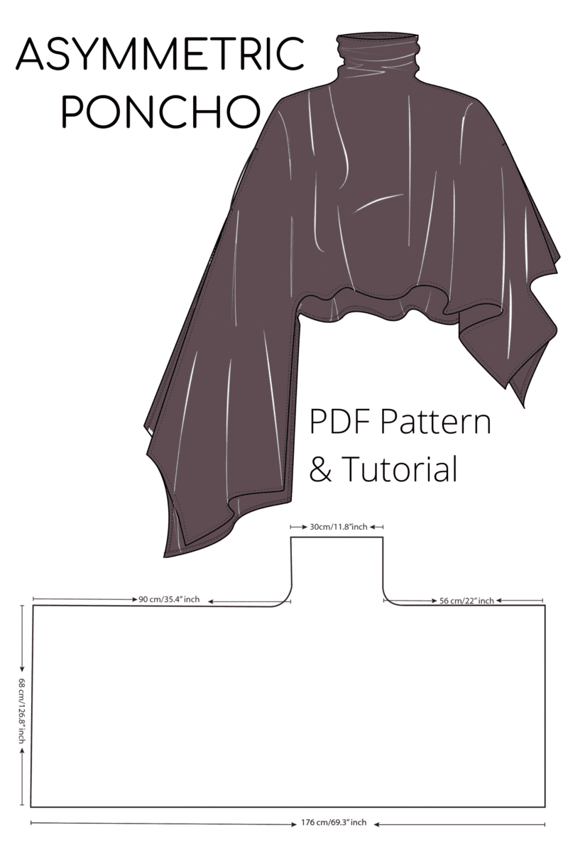 Maternity Pregnancy PDF Poncho Pattern | Outerwear for Pregnancy | Digital Maternity Coat Patterns | Pdf Patterns for Pregnancy | One Size - Basic Pattern Block