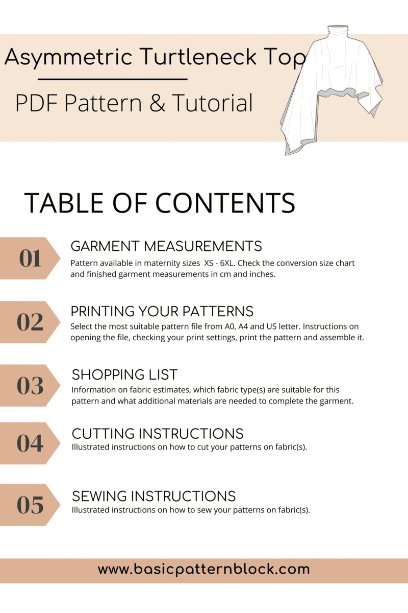 Maternity Pregnancy PDF Poncho Pattern | Outerwear for Pregnancy | Digital Maternity Coat Patterns | Pdf Patterns for Pregnancy | One Size - Basic Pattern Block