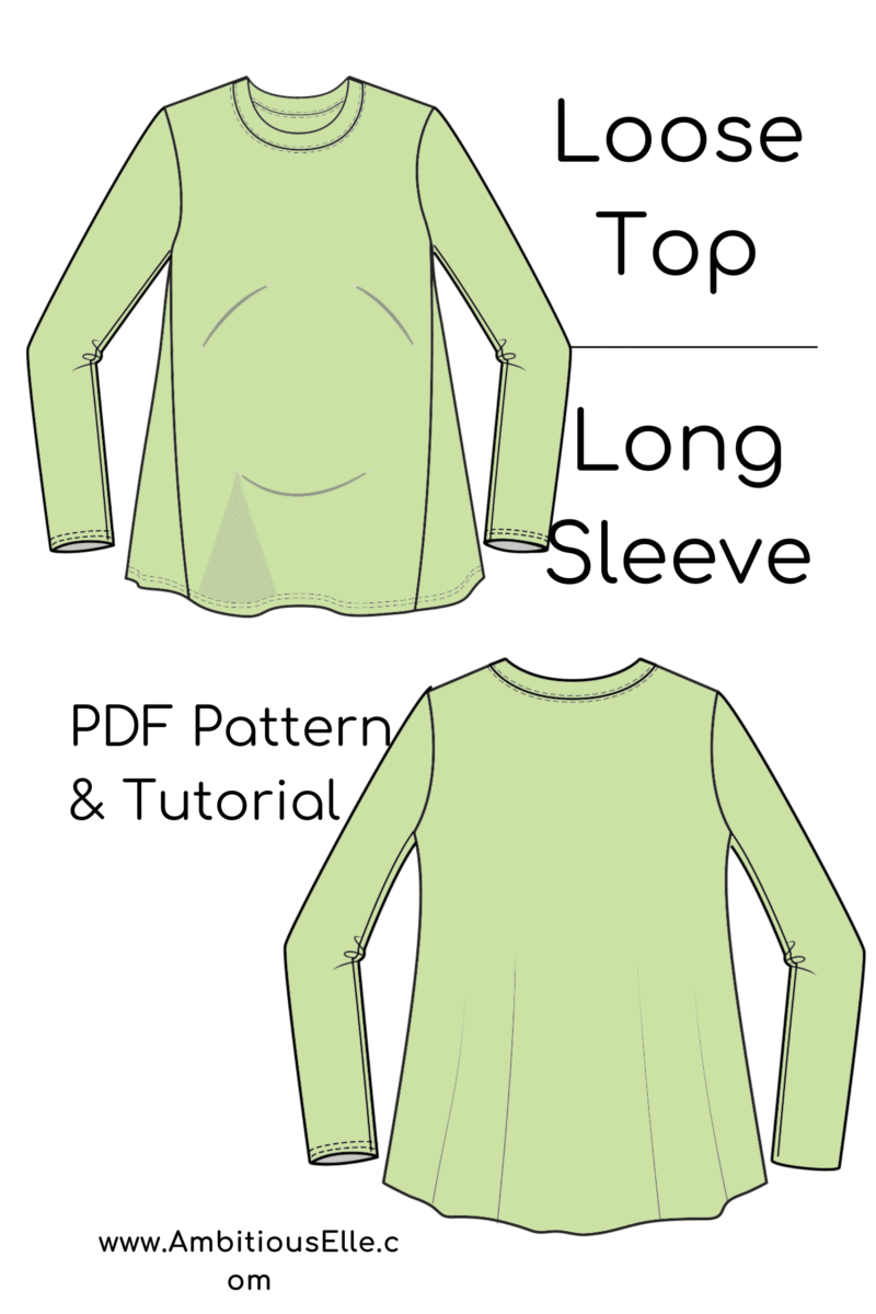 Maternity Pregnancy Sweatshirt Sewing Pattern | Loose Pullover Top | Relaxed fit Blouse | Longsleeve,Short Sleeve,Sleeveless | Sizes XS-6XL - Basic Pattern Block