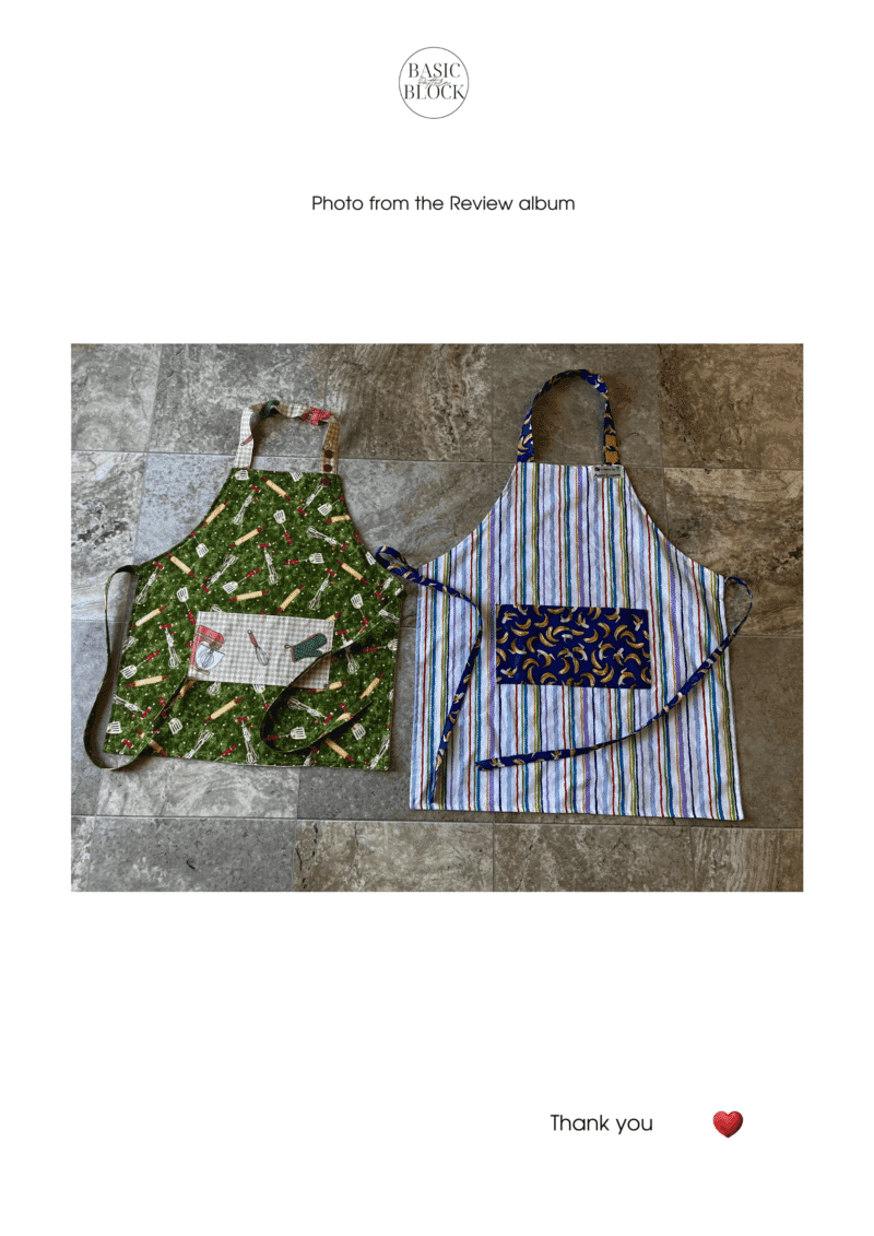 Family Apron Set | Sewing Pattern BUNDLE | Multiple Sizes | Woven - Basic Pattern Block