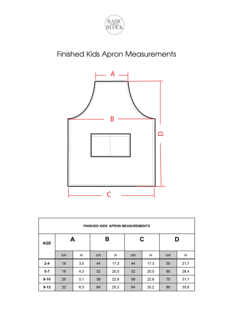 Family Apron Set | Sewing Pattern BUNDLE | Multiple Sizes | Woven - Basic Pattern Block