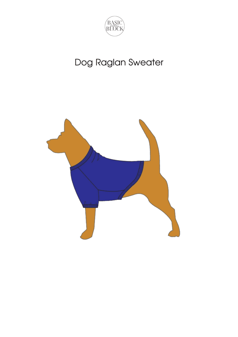 Dog Raglan Sweater | Sewing Pattern | XS-3XL | Knitted - Basic Pattern Block