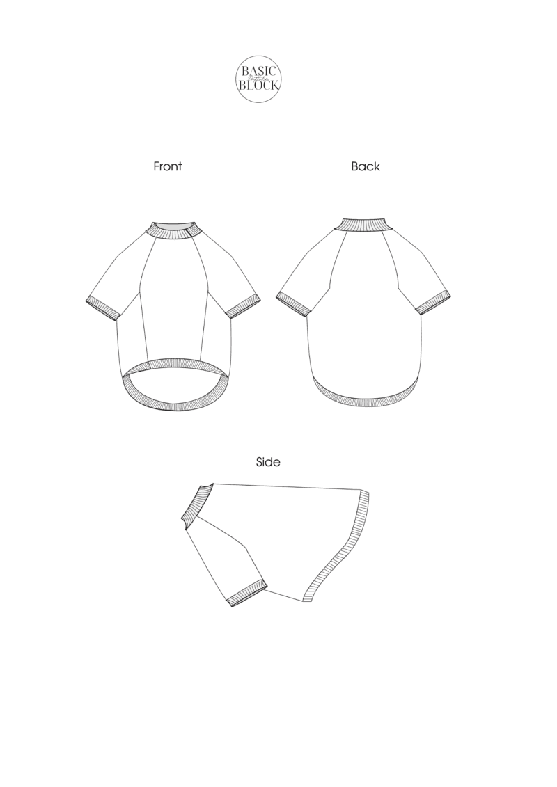 Dog Raglan Sweater | Sewing Pattern | XS-3XL | Knitted - Basic Pattern Block
