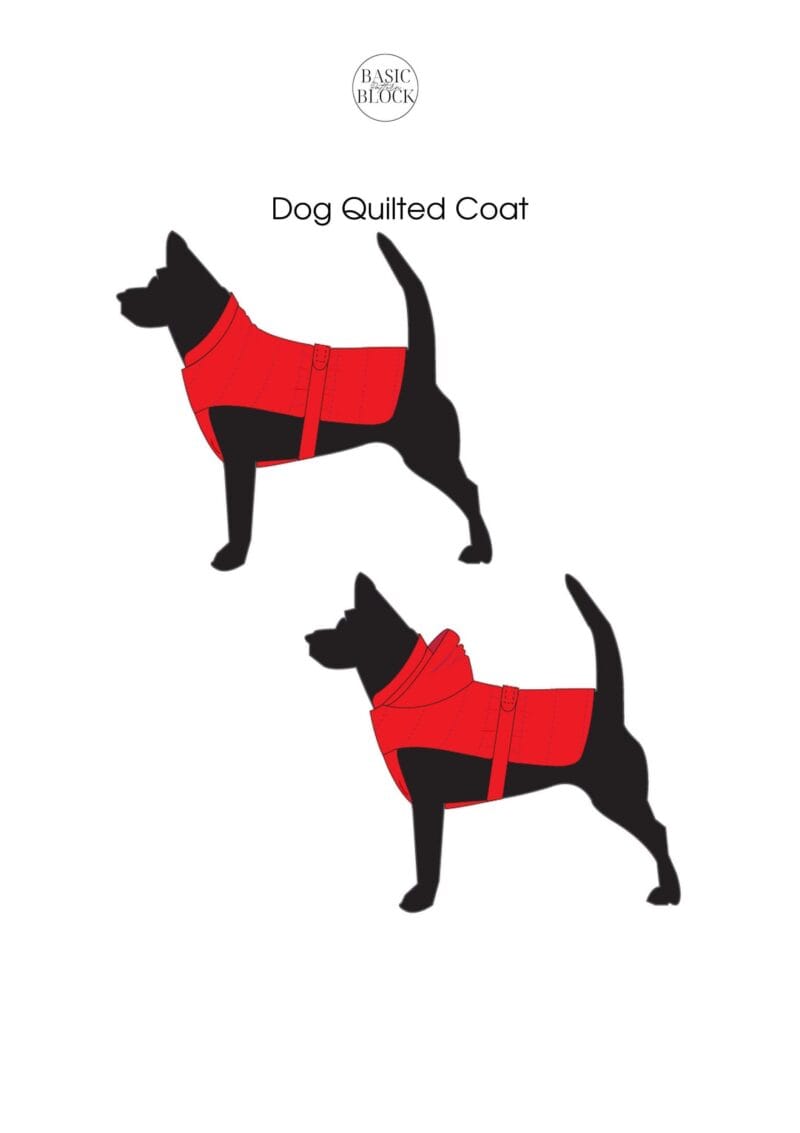 Dog Quilted Coat | Raincoat | Sewing Pattern | XS-3XL | Woven - Basic Pattern Block