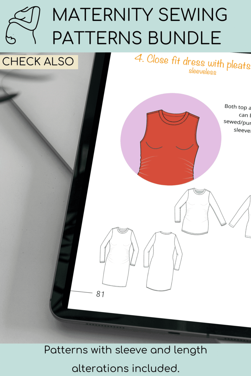 Maternity Pregnancy Sweatshirt Sewing Pattern | Loose Pullover Top | Relaxed fit Blouse | Longsleeve,Short Sleeve,Sleeveless | Sizes XS-6XL - Basic Pattern Block