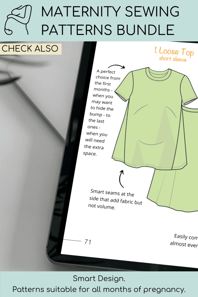 Maternity Pregnancy Sweatshirt Sewing Pattern | Loose Pullover Top | Relaxed fit Blouse | Longsleeve,Short Sleeve,Sleeveless | Sizes XS-6XL - Basic Pattern Block