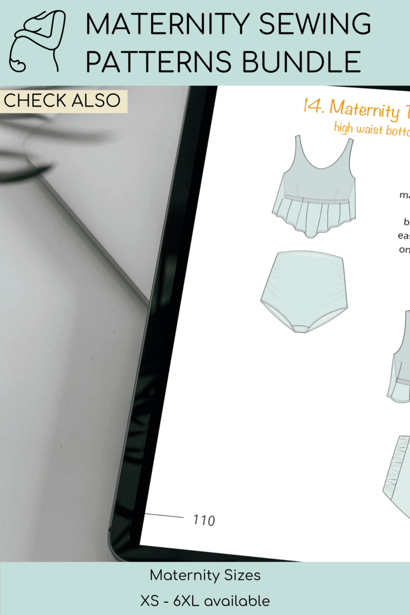 Maternity Pregnancy Sweatshirt Sewing Pattern | Loose Pullover Top | Relaxed fit Blouse | Longsleeve,Short Sleeve,Sleeveless | Sizes XS-6XL - Basic Pattern Block
